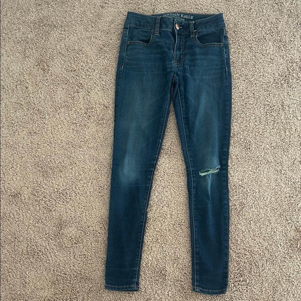 American Eagle Outfitters Women's Dark Blue Skinny Jeans